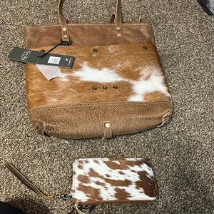 Myra leather bag and wallet